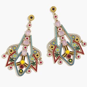 J. Crew Bead And Stone Drop Earrings *sold out Length: 3 1/4" with logo bag
